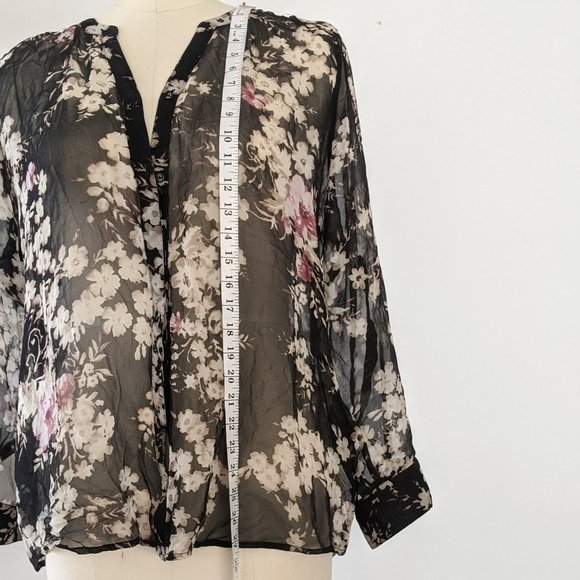 100% silk blouse sheer US 14 / XL - Picture 5 of 9